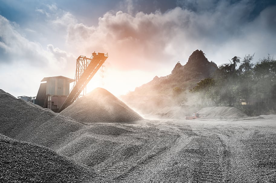 Mine gravel dusty
